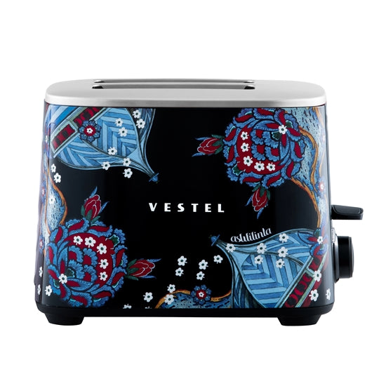 Vestel x Aslı Filinta Retro Siyah Çini Ekmek Kızartma Makinesi